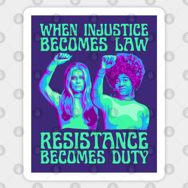 Gloria Steinem and Angela Davis Portrait Sticker by Slightly Unhinged